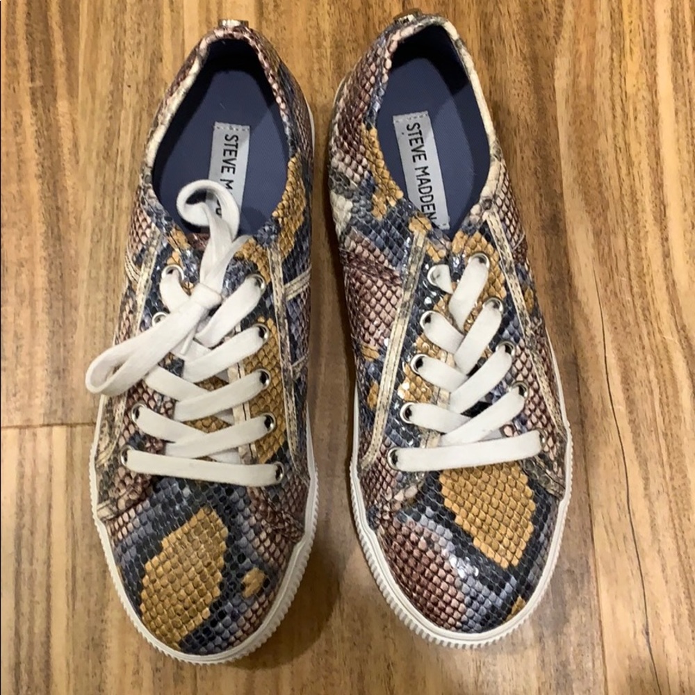 Steve Madden snake print platform sneakers